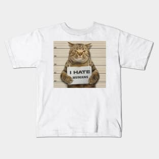 Cat Funny I Hate Humans #2 Kids T-Shirt